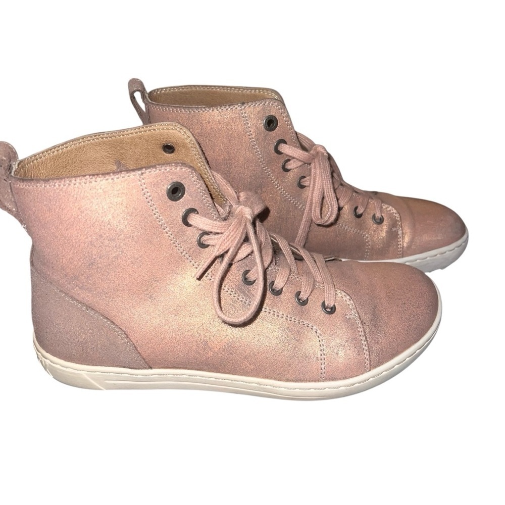 Birkenstock Women's Bartlett High-Top Sneakers Metallic Rose Gold EU 38 US 7 - Picture 3 of 9